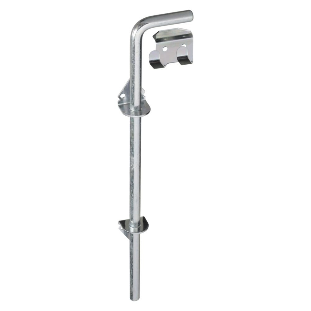 Adjustable zinc throw cane bolt with mounting bracket for securing heavy wood gates in door and gate accessories under $50