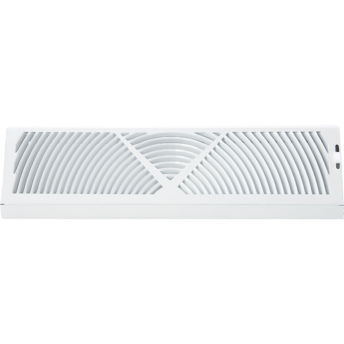 White steel baseboard diffuser with curved vent design for efficient air distribution in plumbing and home improvement collections