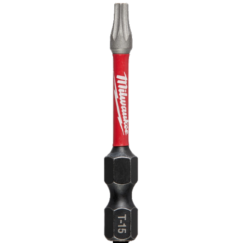 Red-shaft 2-inch T15 TORX drill bit with durable Wear Guard Tip for power tool accessories and home improvement tasks