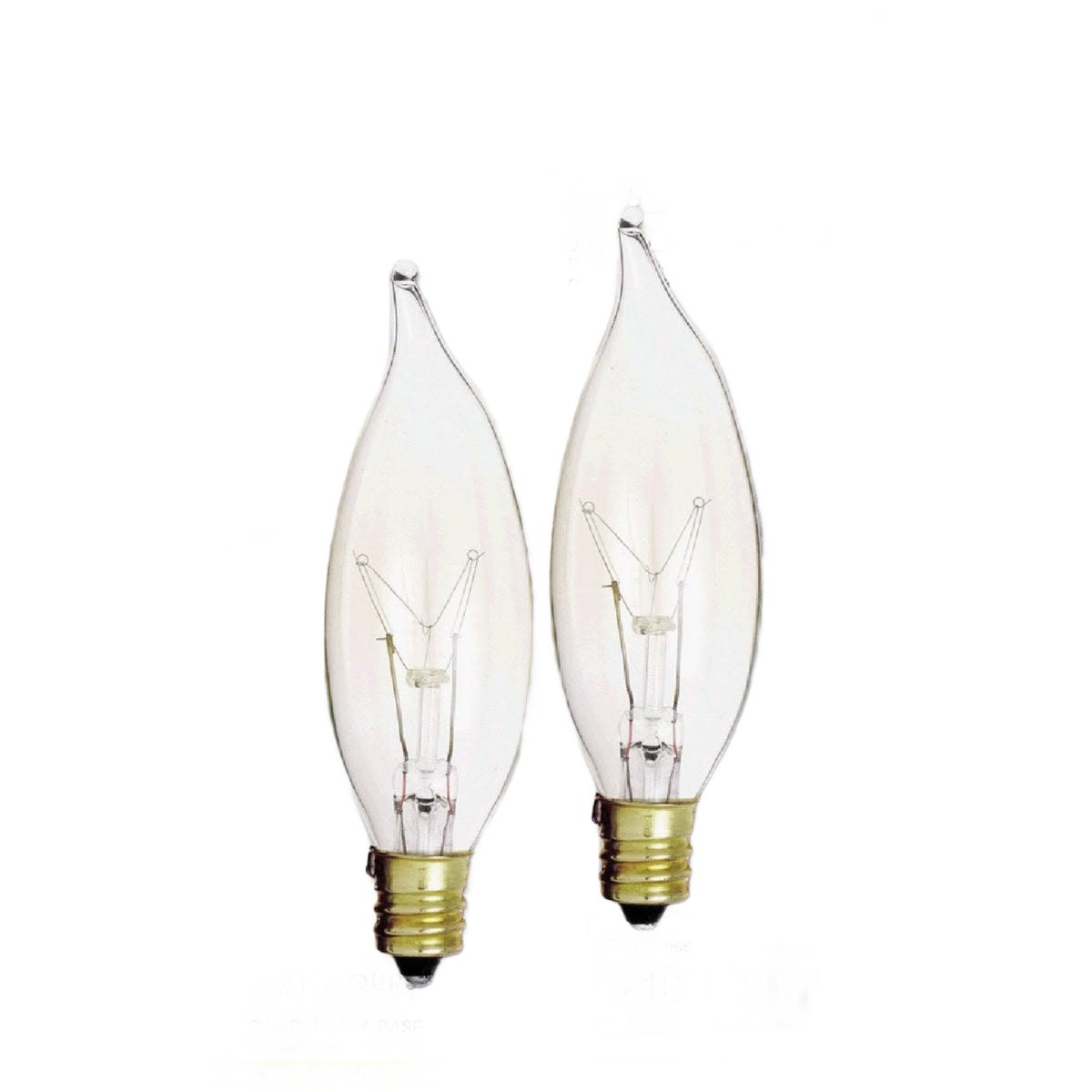 Pair of clear incandescent 25-watt turn tip bulbs for decorative lighting in home improvement under $50 collections