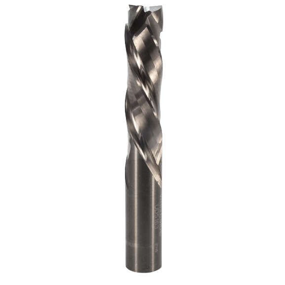 Spiral up/downcut router bit in steel finish for precision woodworking in tool accessories and power tool collections