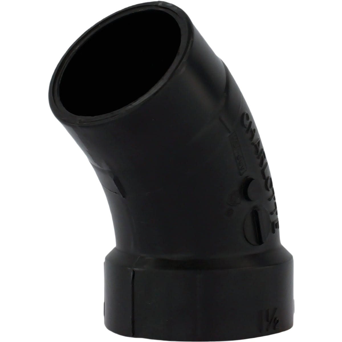 Black ABS 45-degree hub x spigot elbow pipe fitting for plumbing in pipes & fittings and under $50 collections