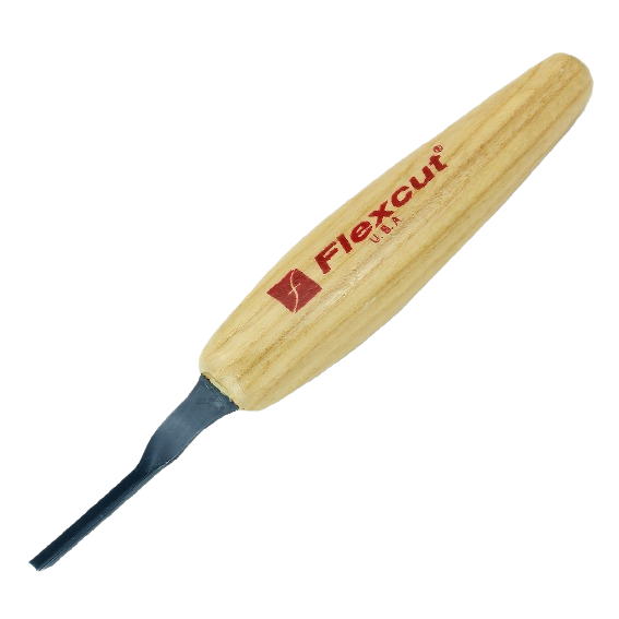 Wood-handled micro V-tool with 3mm blade for fine detail carving in woodworking tools and carving supplies collections