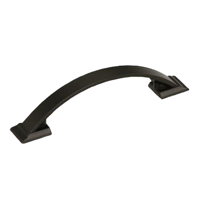 Black bronze cabinet pull with curved design and solid construction for hardware and furniture accessories collections