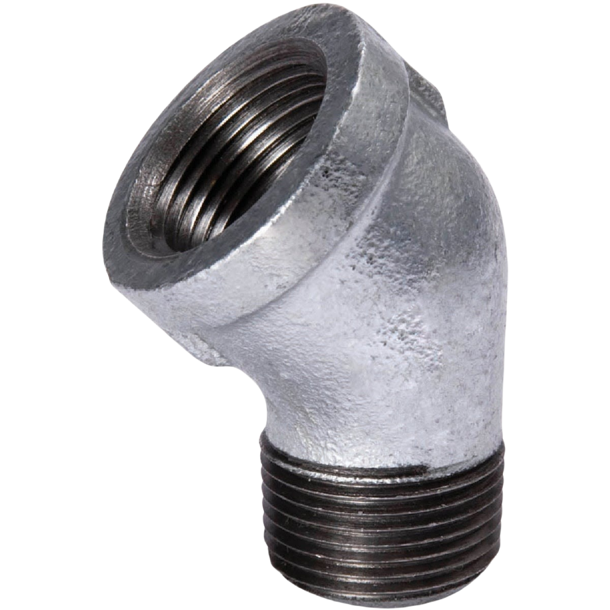 Galvanized iron pipe fitting elbow with 45-degree angle for plumbing and galvanized fittings applications