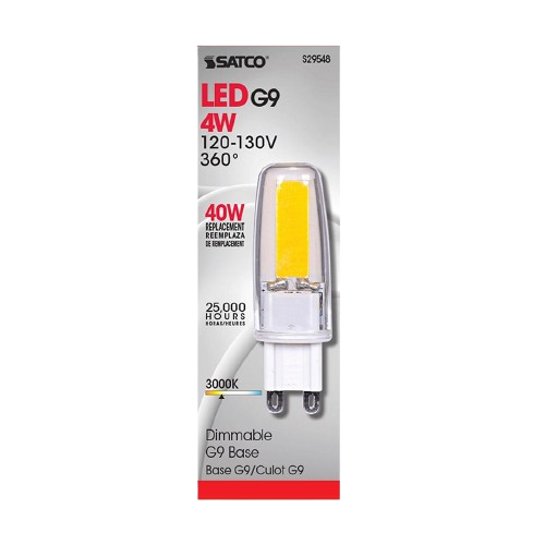 Satco 4 watt LED G9 base bulb with 3000K color temperature in lighting and electrical supplies under $50 collections