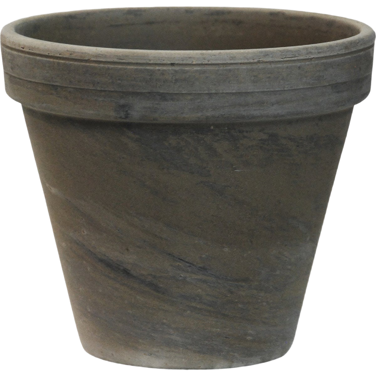 Dark basalt clay flower pot with matte finish and subtle textured pattern for home plant display and gardening projects