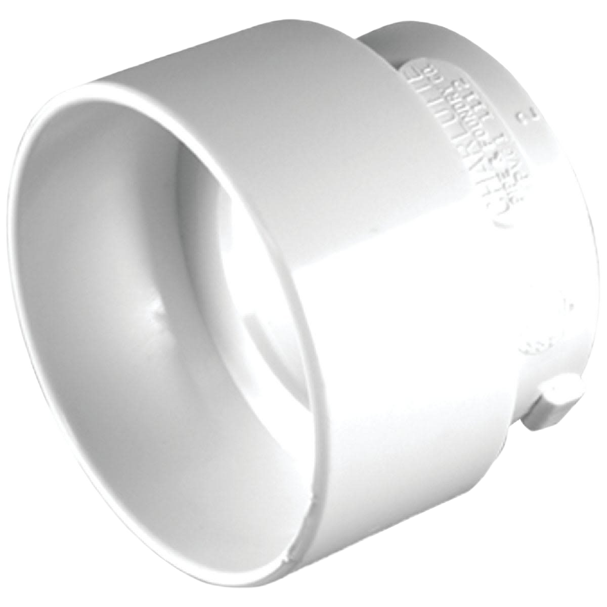 White PVC reducing bushing for plumbing with smooth hub and spigot ends in pipes and fittings category under $50