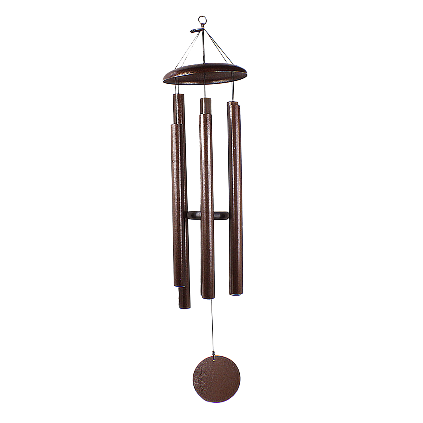 Copper bell wind chime with heavy-walled tubes for peaceful outdoor sounds in lawn and garden decor settings