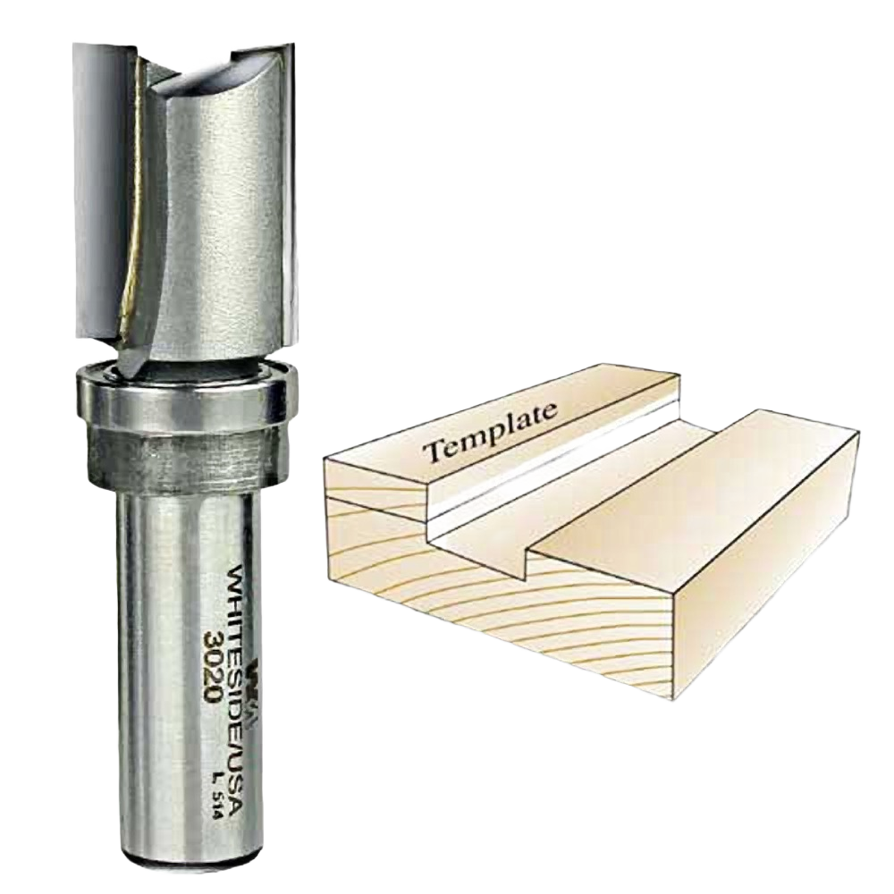 High-quality Whiteside template router bit with 1/2-inch shaft for precision woodworking in tool accessories collection under $50