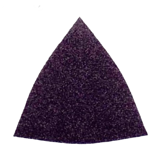 Single triangular sheet of 120-grit hook and loop sandpaper for power tool accessories and abrasives collections