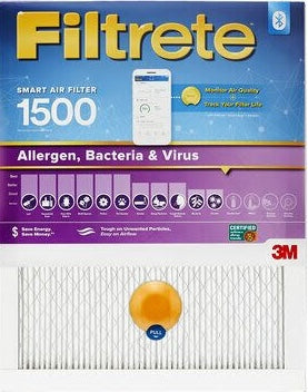 Filtrete Smart MPR 1500 air filter capturing allergens, bacteria, and viruses for heating and cooling systems under $100 collection