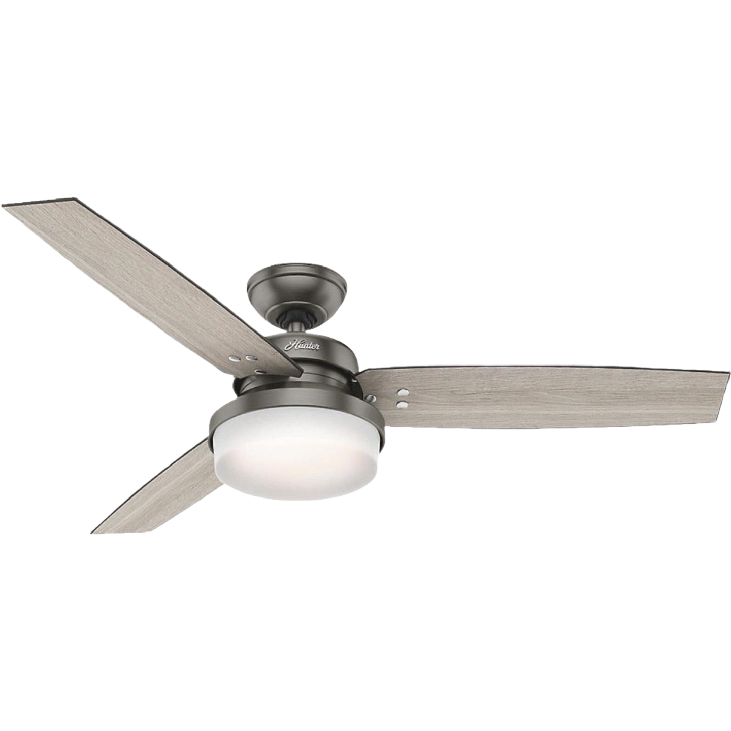 52-inch brushed slate ceiling fan with integrated light kit for indoor or outdoor home decor and electrical collections