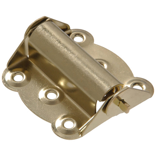 Brass finish spring hinge with five mounting holes for screen doors in hardware and home improvement tools collection