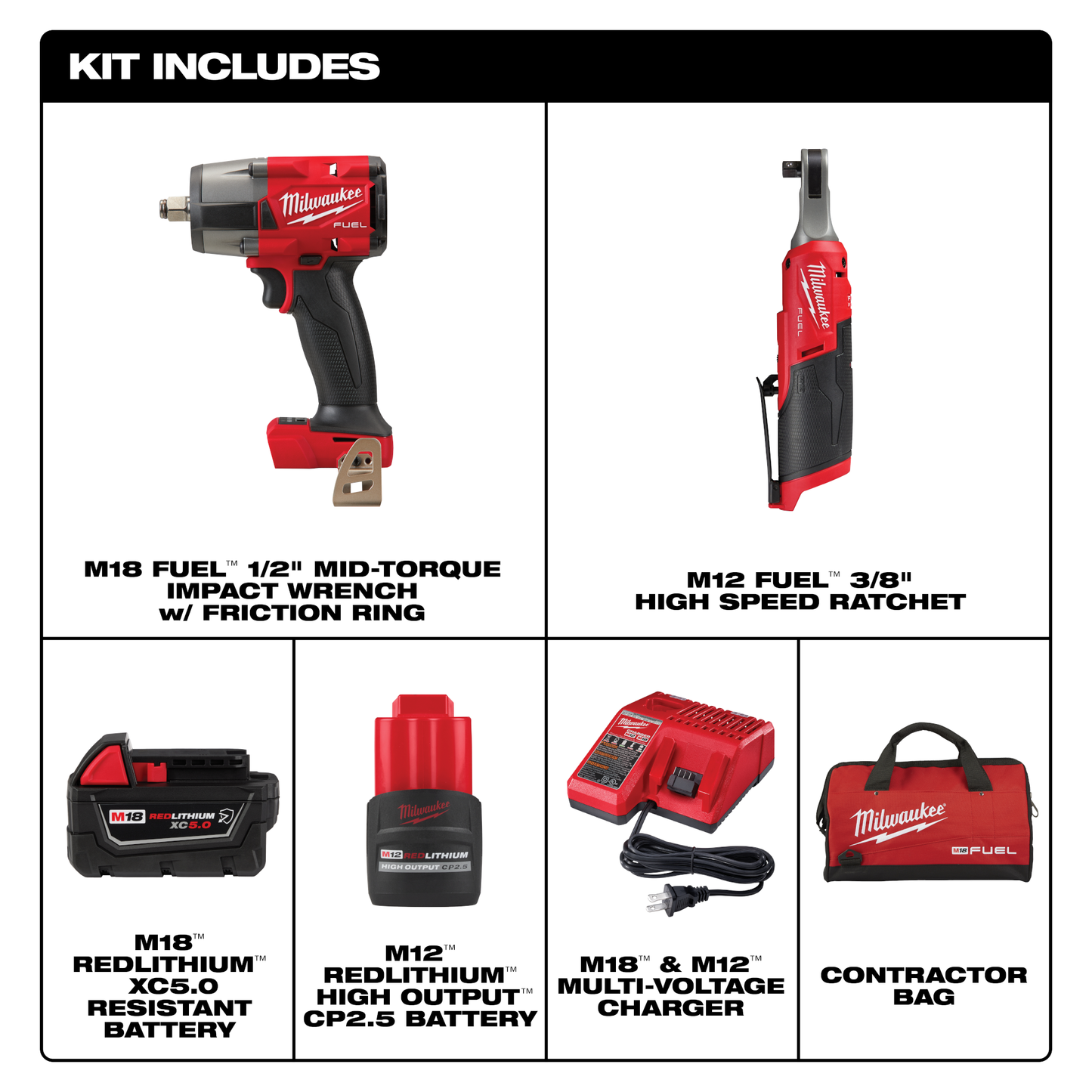 Milwaukee M18 FUEL™ & M12 FUEL™ 2-Tool Combo Kit