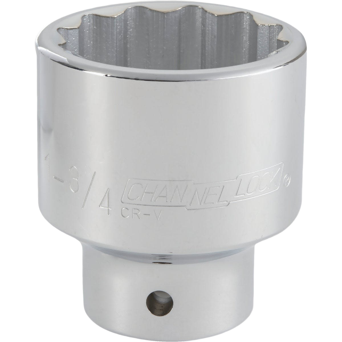 Chrome-finished 3/4 inch drive shallow 12-point socket for woodworking and hand tool collections under $50