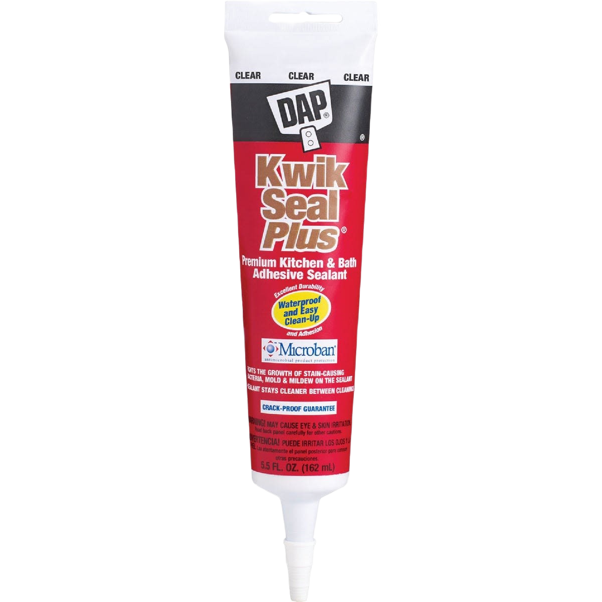 Clear adhesive sealant tube for kitchen and bath with waterproof and mold-resistant properties for home improvement use