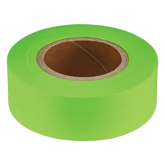 Roll of lime green flagging tape for marking and surveying in hand tools and measuring tools collections