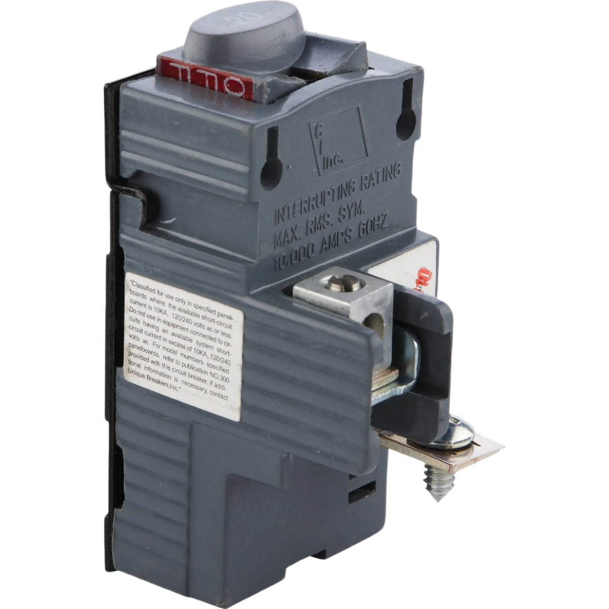 Gray single-pole circuit breaker for electrical panels in Breakers and Electrical collections under $50