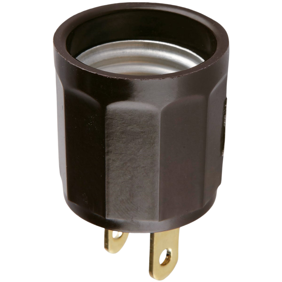 Brown outlet adapter converting electrical plug to medium base light socket for lamps and lighting accessories under $50 collection