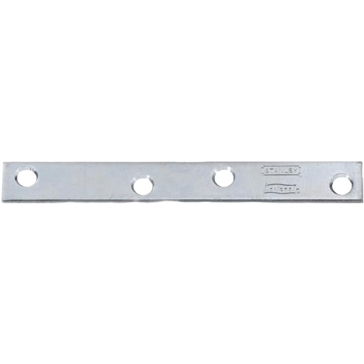 Zinc steel mending brace with four mounting holes for structural repair in tools and home improvement projects