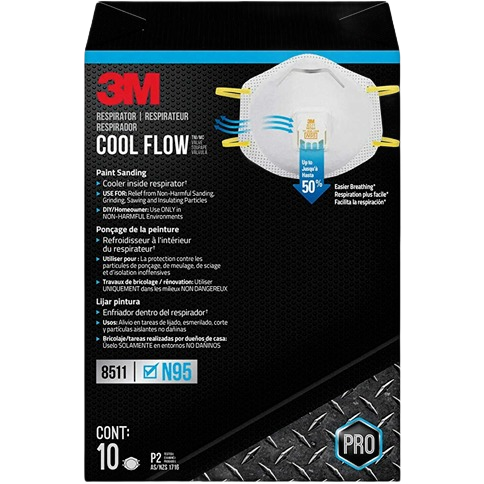 3M N95 valved respirator pack for woodworking and sanding dust protection in safety and hardware collections