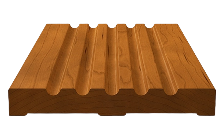 Pop fluted wood molding in warm brown finish for lumber and building projects under $100 and home improvement use