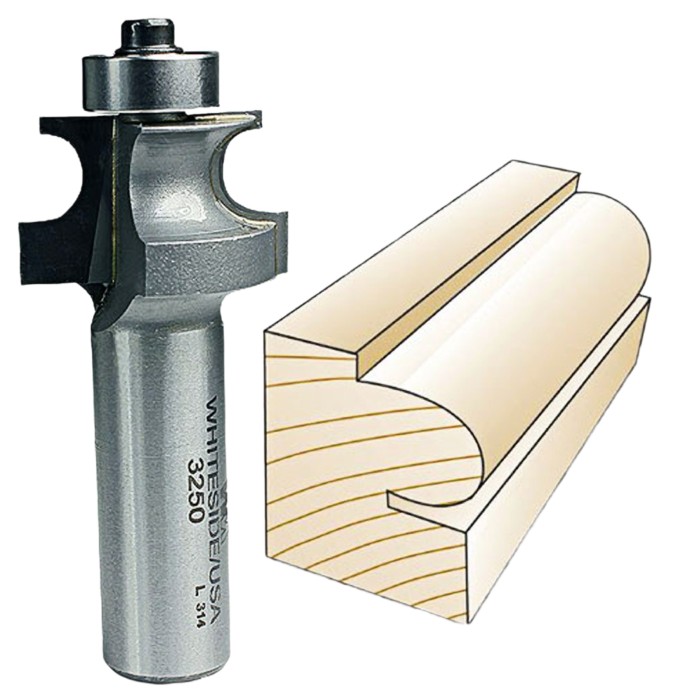 Whiteside edge beading bit with carbide tip for decorative woodworking edges in tool and power tool accessories collections