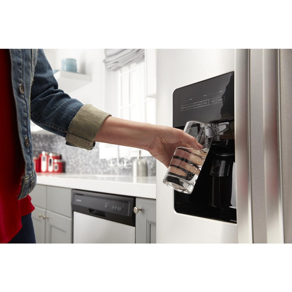 36-inch Wide Side-by-Side Refrigerator with Dual Pad External Ice and Water Dispenser - 25 Cu. Ft.