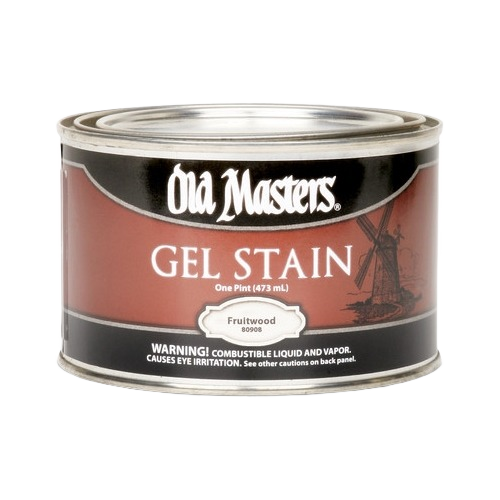 One pint can of Old Masters Fruitwood oil-based gel stain for stains and finishes in home improvement use