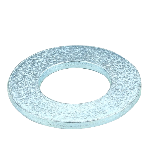 Metal flat washer with textured surface for use in tools and home improvement projects