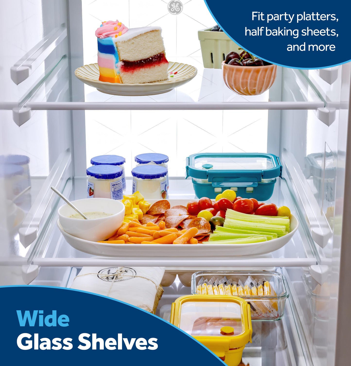 GE® 27.7 Cu. Ft. Side-By-Side Refrigerator with LED Light Walls and Extra Tall Dispenser