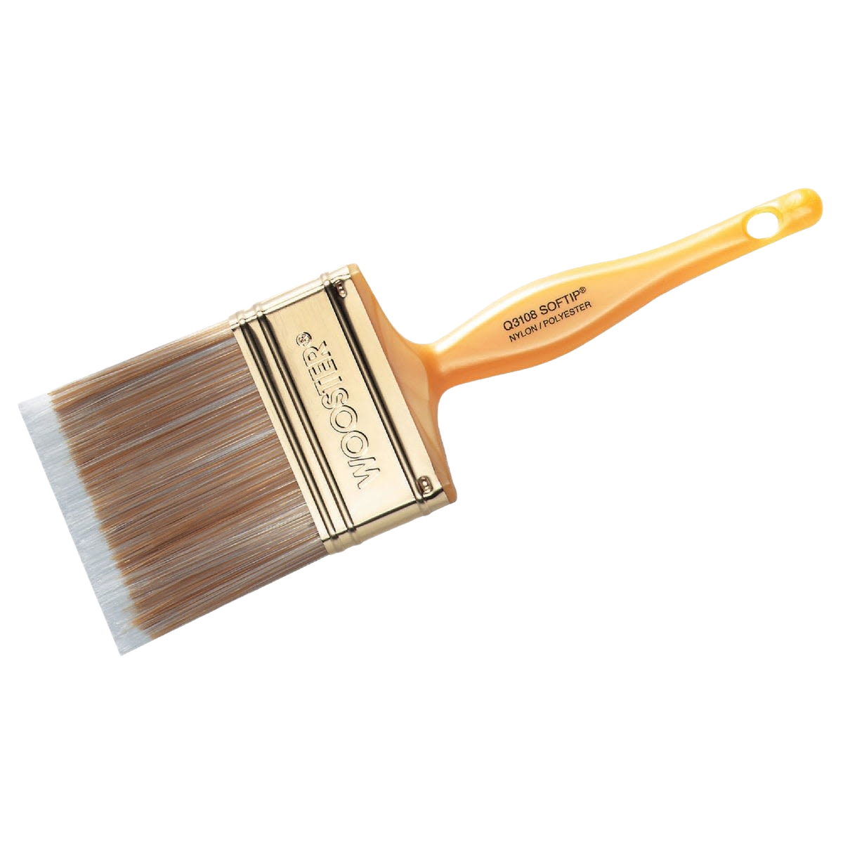 Flat paint brush with white nylon and gold polyester bristles for precision painting in home improvement projects under $50