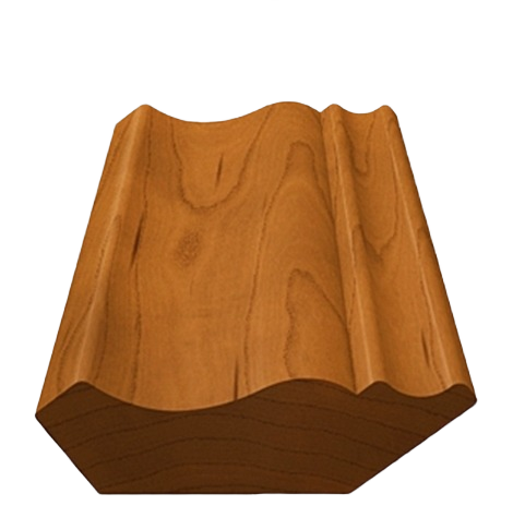 Oak crown molding piece with detailed contour in moulding and lumber building materials under $50 collection