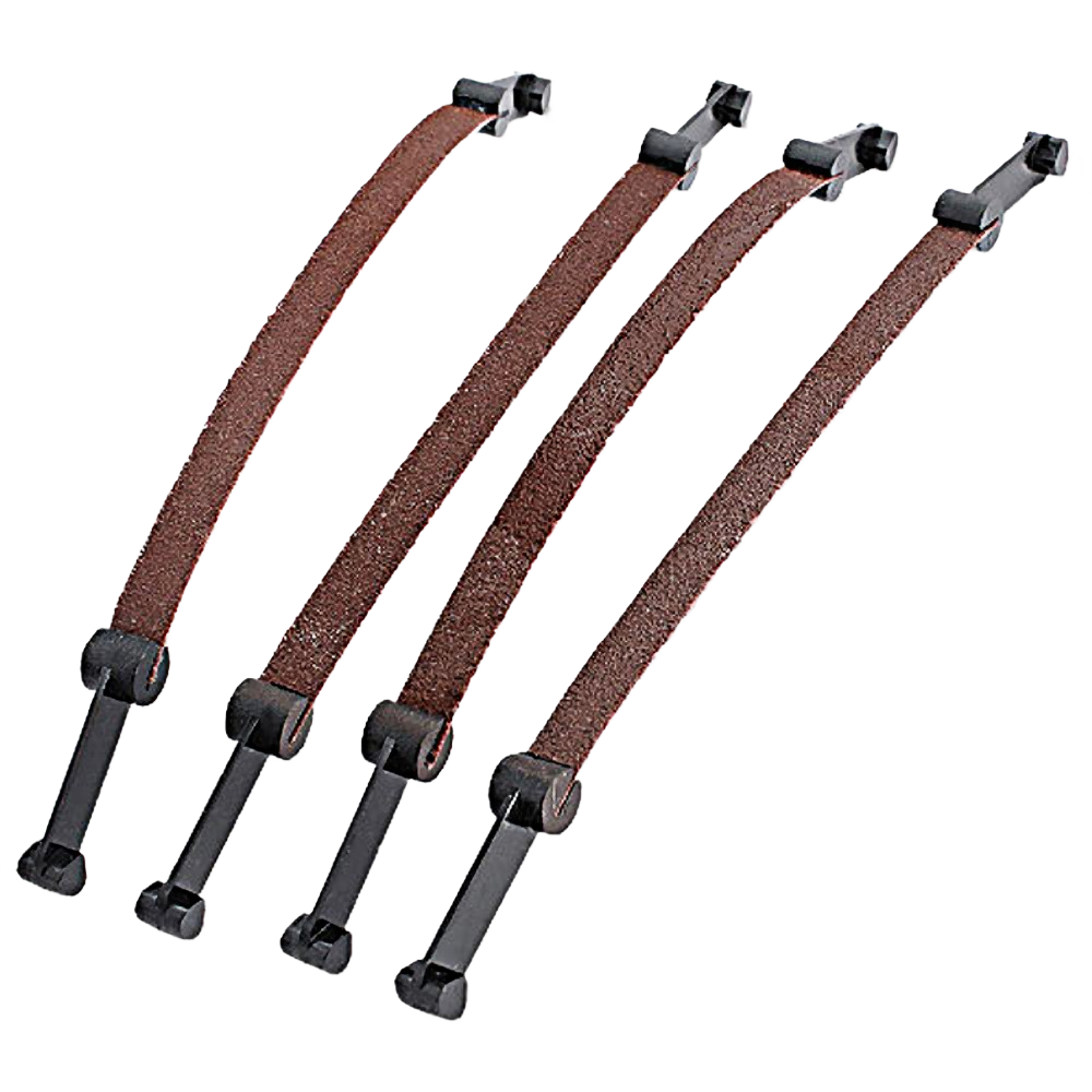 Set of four 1/4-inch pin end sanding belts for scrollsanders, designed for tools and home improvement tasks