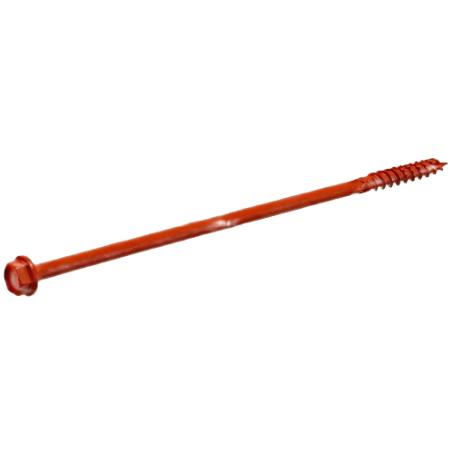 Orange hex head structural screw with deep threads for heavy-duty fastening in home improvement projects under $50