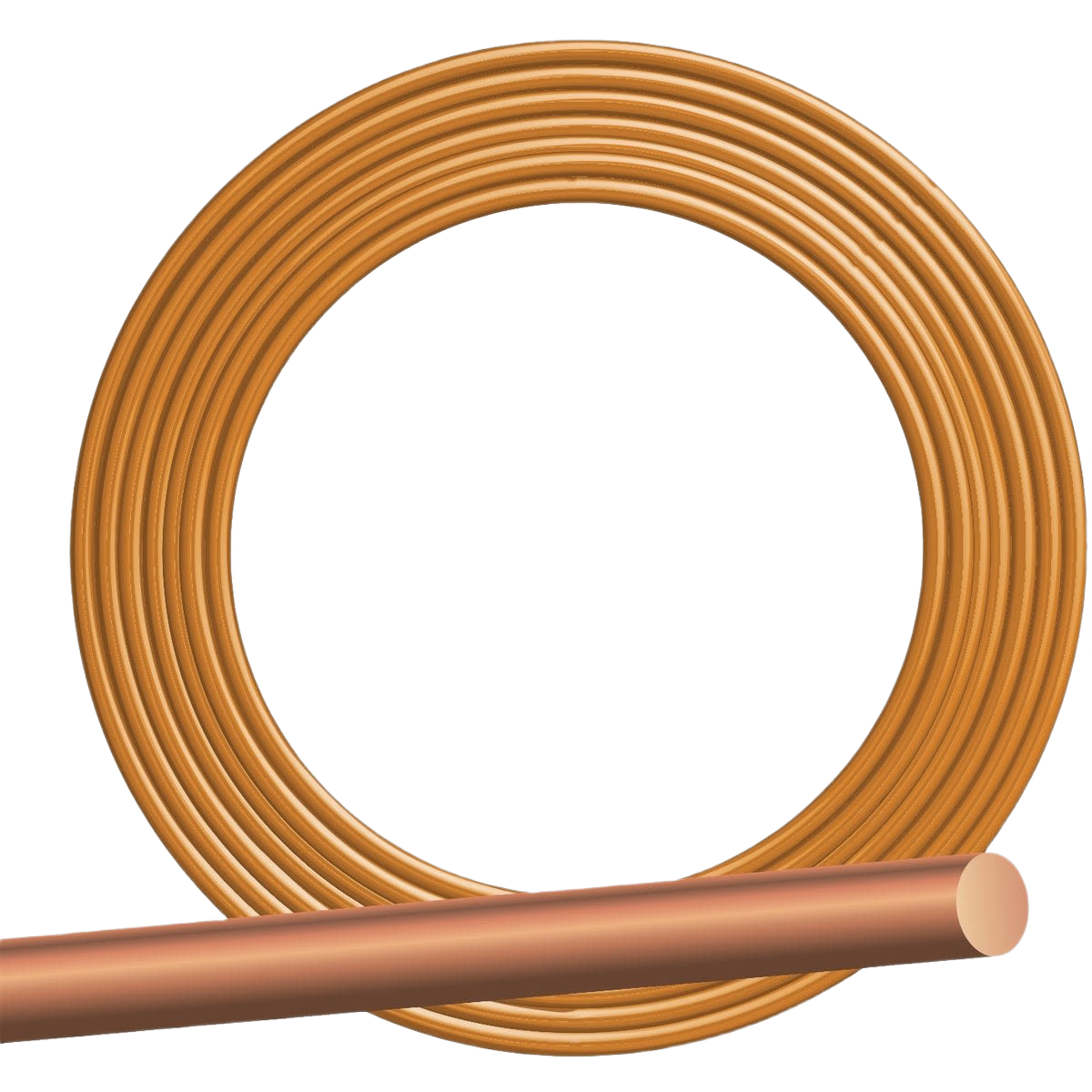 Coil of solid bare copper ground wire for electrical and home improvement applications
