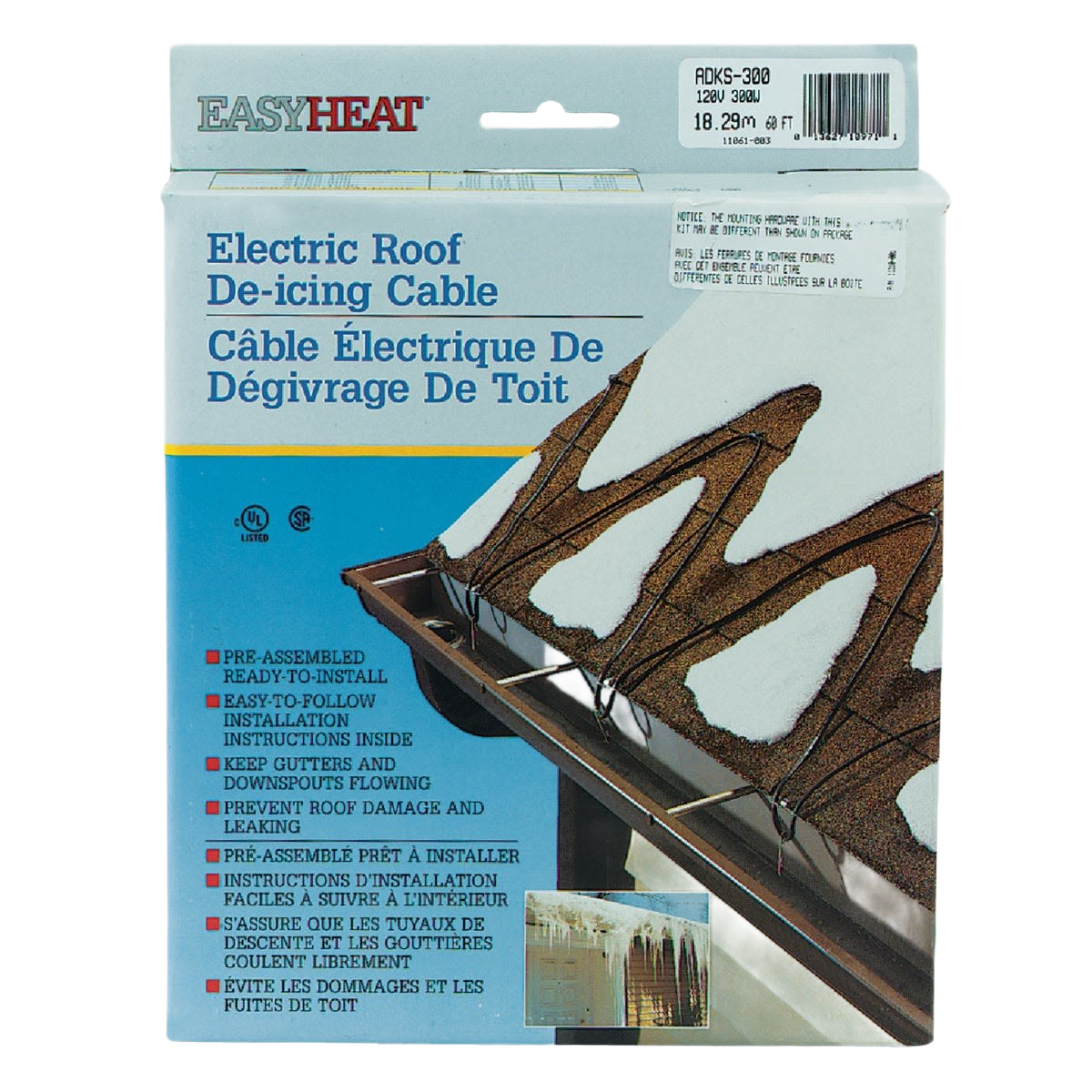 Easy Heat electric roof de-icing cable for plumbing accessories prevents ice dams and protects gutters under $100 collections