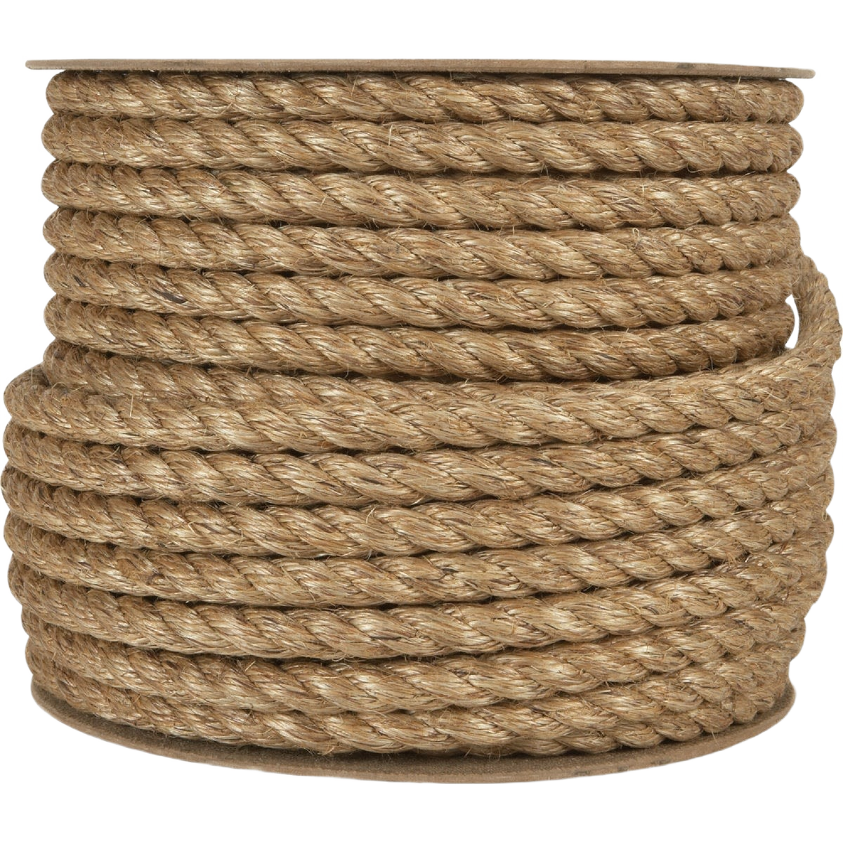 Coiled natural fiber rope with 5/8-inch thickness, ideal for home improvement and general utility tasks
