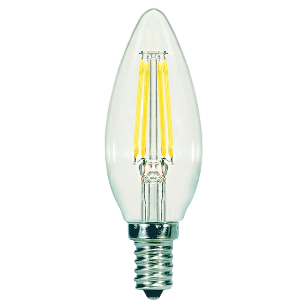 Clear LED candelabra base light bulb with filament design for lighting and electrical home improvement needs under $50 collections