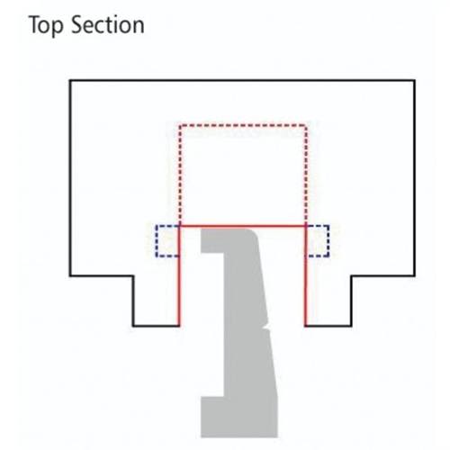Diagram showing the top section profile with cutting guides for shaping using the Sorby Crush Grind Tool in woodworking projects