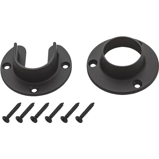 Oil rubbed bronze zinc closet rod sockets with screws for closet organization and storage solutions under $50