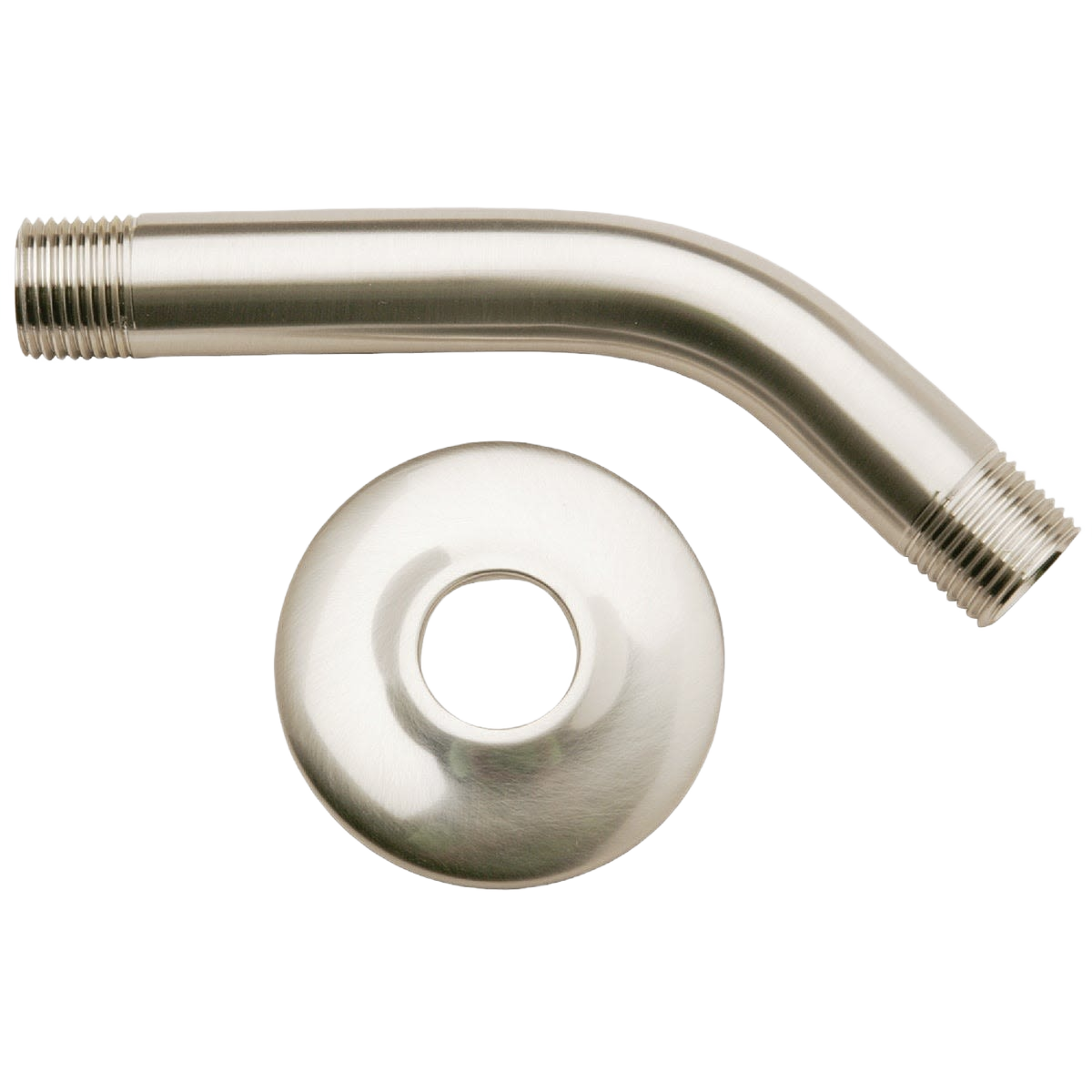 Brushed nickel metal shower arm and flange set for plumbing repair and shower parts under $50 collections