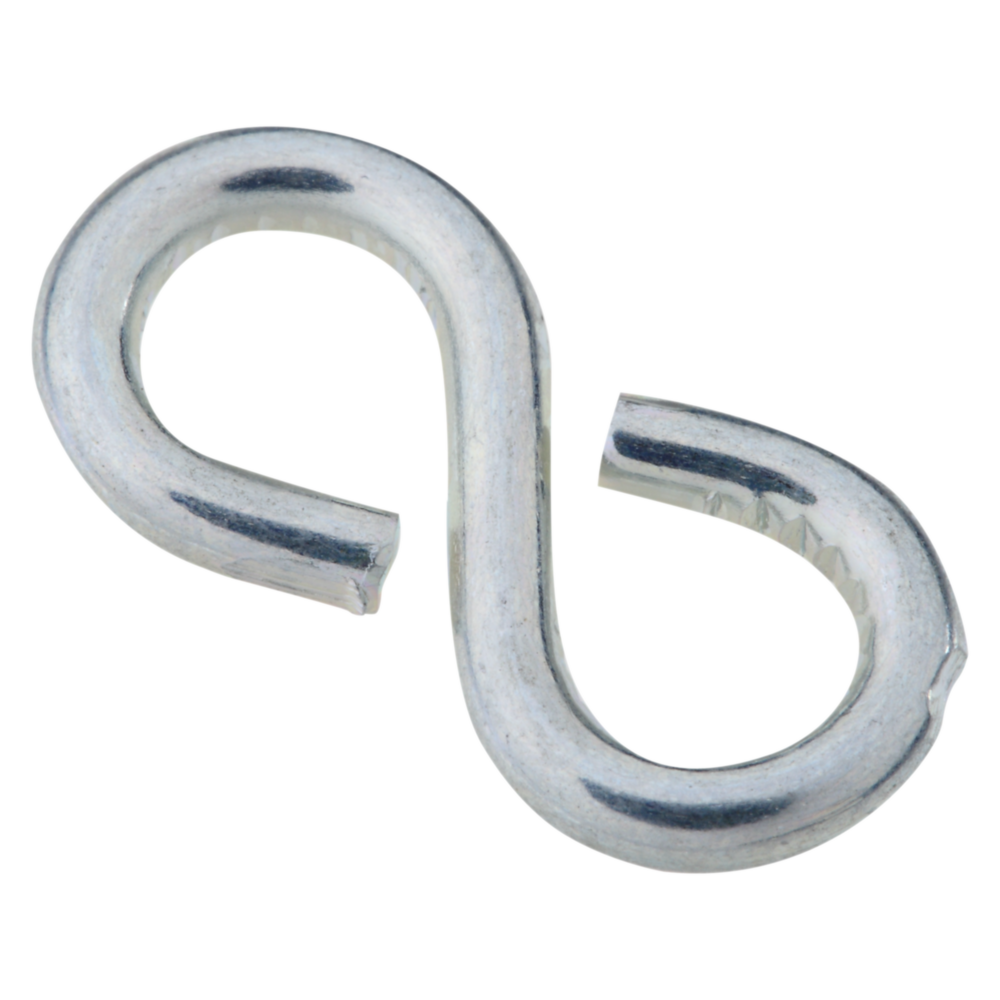 Single zinc-finished steel closed S hook for organizing and hanging in hardware and home improvement projects under $50