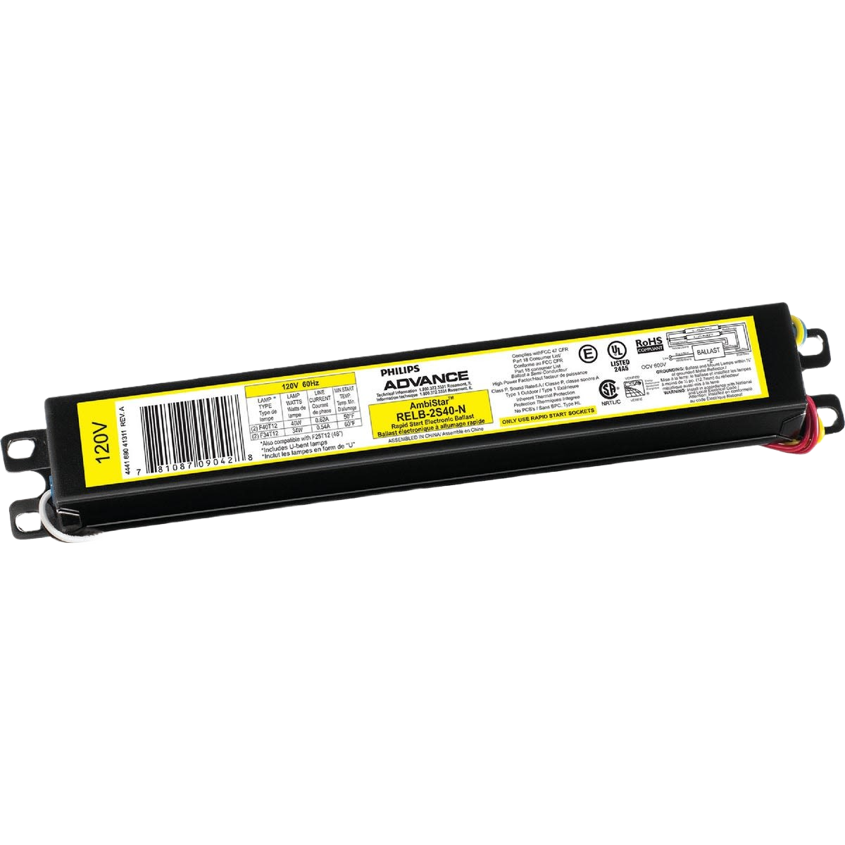 Philips Advance electronic ballast with rapid start for 40W fluorescent fixtures in Electrical and Lighting collections