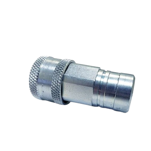Metal hydraulic quick connect socket with knurled grip for secure tool and home improvement connections