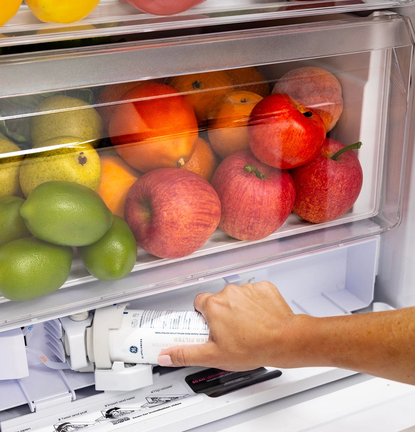GE® ENERGY STAR® 23.6 Cu. Ft. Counter-Depth Side-By-Side Refrigerator with Extra Tall Dispenser and In-Door Icemaker
