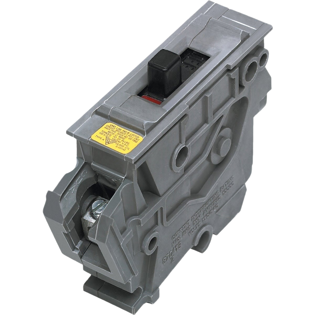 Gray 1-inch 20-amp single-pole circuit breaker for electrical panels in home improvement and breaker collections