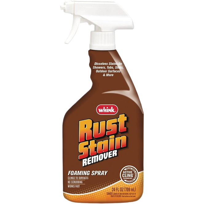Rust stain remover foaming spray with Active Cling technology for cleaning tough rust on indoor and outdoor surfaces