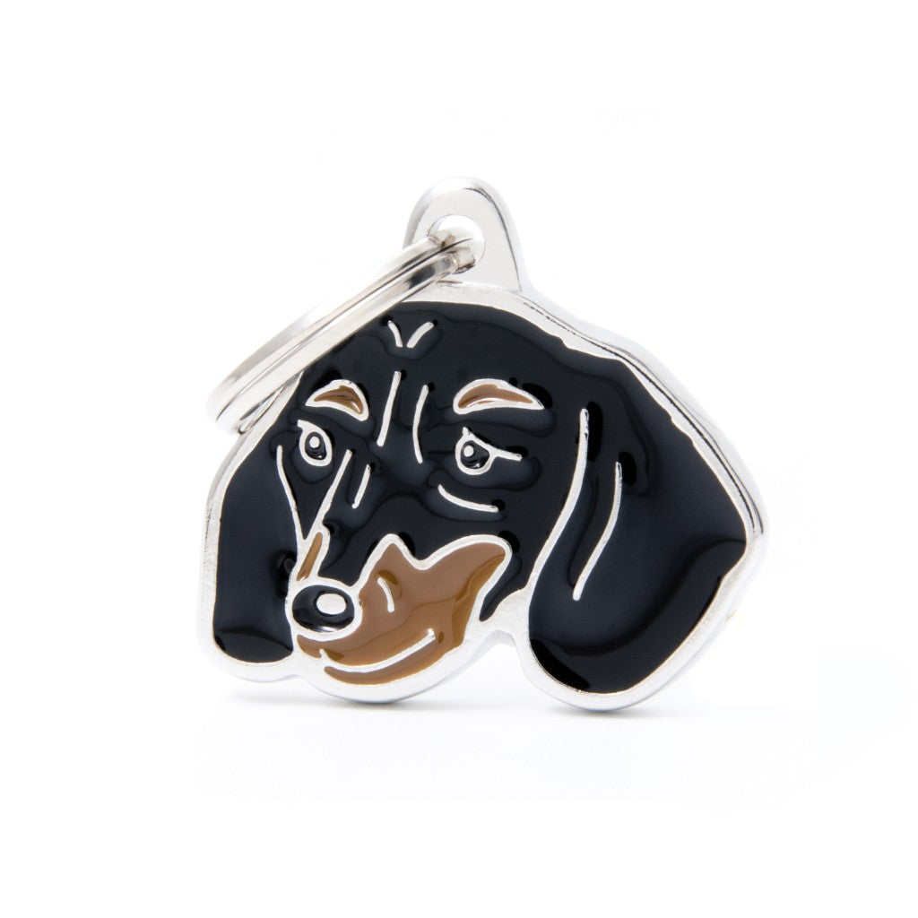 MyFamily Friends Black and Tan Dachshund Pet Tag